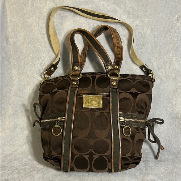 Coach Handbags - COACH Poppy 13843 Brown Tote Bag